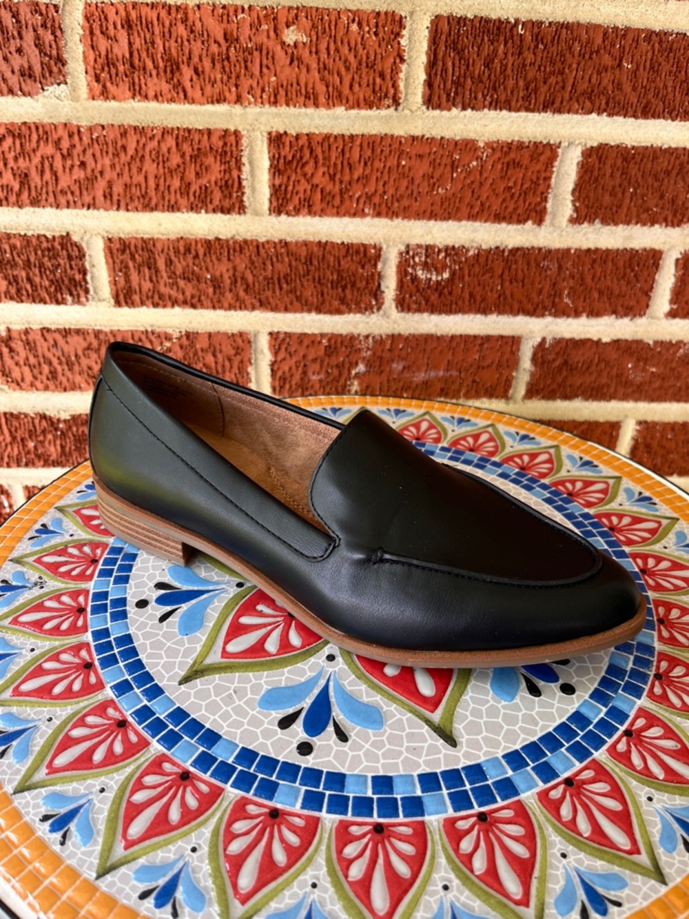 Aerosoles East Side Womens 10 Black Comfort Flat Loafers Faux Leather Vegan
